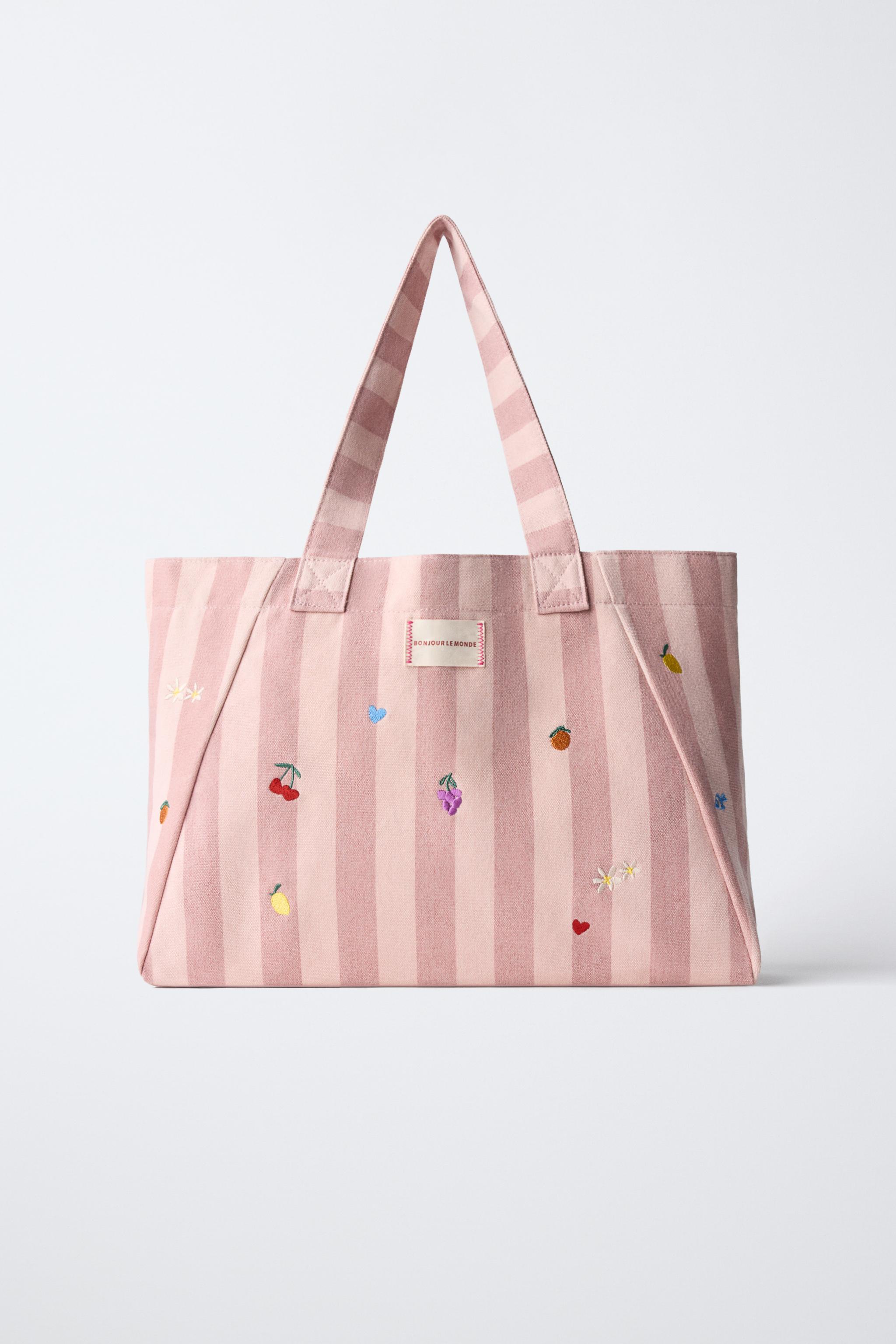 STRIPED FRUIT TOTE BAG